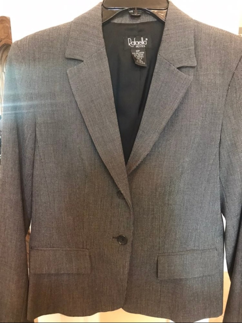 Rafaella Gray Women's Two-Button Blazer with Notched Lapel